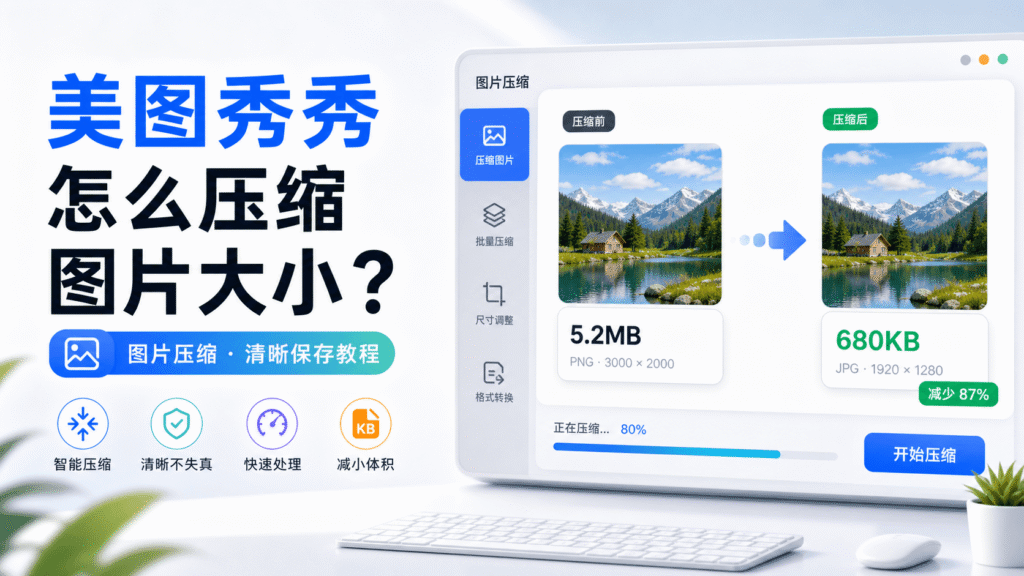本文详细介绍美图秀秀怎么压缩图片大小,包括电脑端压缩方法、修改尺寸、批量压缩、格式选择和保持清晰度的实用技巧。