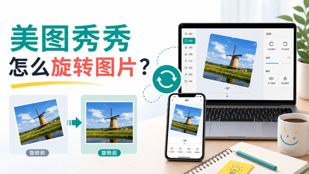 美图秀秀怎么旋转图片教学